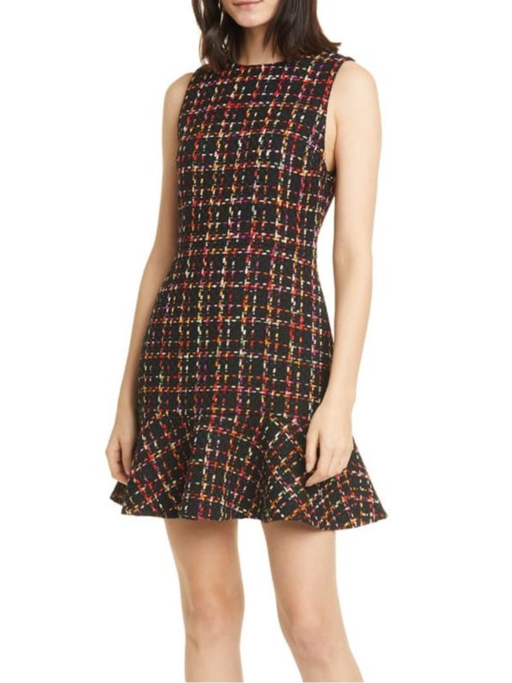 Alice + Olivia Black multicolor tweed dress- Size 4